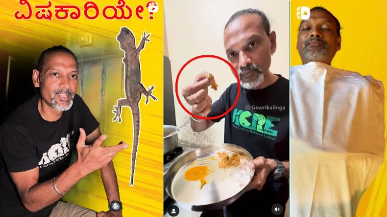 ಹಲ್ಲಿ ಬಿದ್ದ ಆಹಾರ ವಿಷವಲ್ಲವೆಂದು ಹಲ್ಲಿಯ ಸಾಂಬರ್ ತಿಂದ ಸಂಶೋಧಕ ಗೌರಿಶಂಕರ್; ಬದುಕಿದ್ರಾ, ಸತ್ರಾ ನೀವೇ ನೋಡಿ!