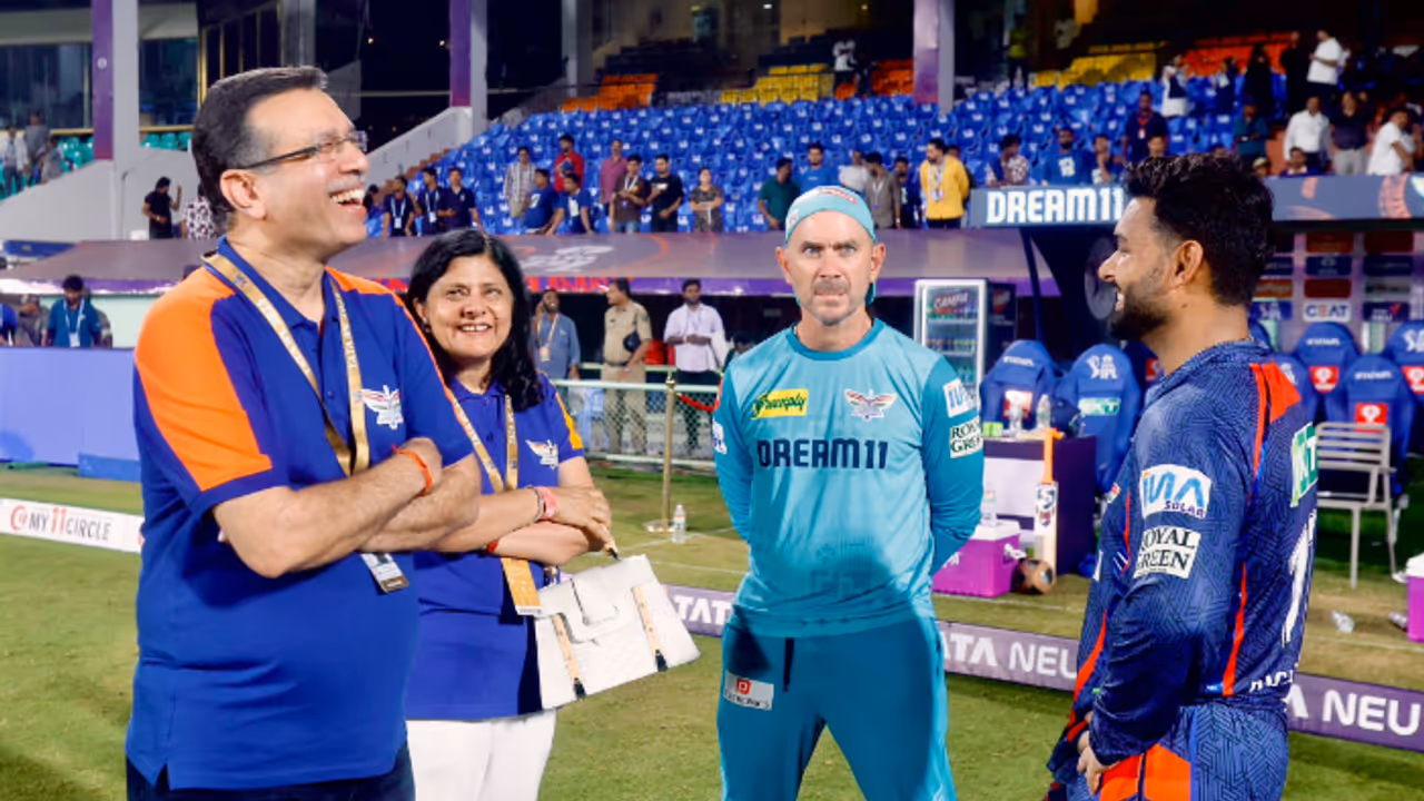 IPL 2025: LSG owner Sanjiv Goenka chats with skipper Rishabh Pant after team's defeat against DC (WATCH) IPL 2025: LSG owner Sanjiv Goenka chats with skipper Rishabh Pant after team's defeat against DC (WATCH)