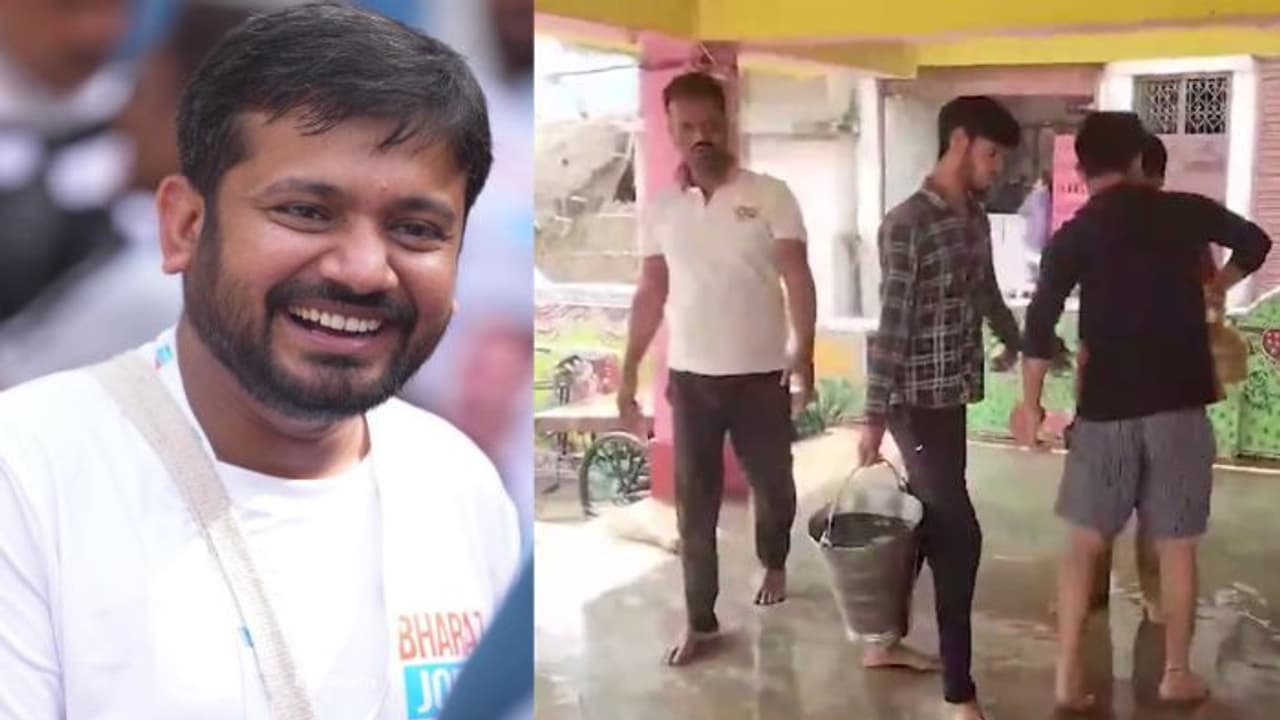 ಕನ್ಹಯ್ಯಾ ಕುಮಾರ್ ಭೇಟಿ ನೀಡಿದ ಬಳಿಕ ಗಂಗಾಜಲದಿಂದ ದೇವಸ್ಥಾನದ ಶುದ್ಧೀಕರಣ