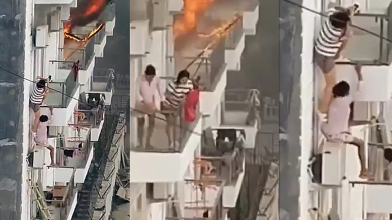 എസിയിൽ പൊട്ടിത്തെറി, പിന്നാലെ ഗേൾസ് ഹോസ്റ്റലിൽ തീപിടിച്ചു, ബാൽക്കണി വഴി ചാടി രക്ഷപ്പെട്ട് 2 പെൺകുട്ടികൾ