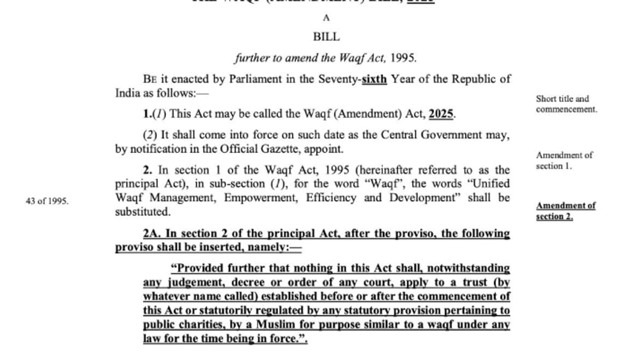 വഖഫ് നിയമ ഭേദഗതി ബില്ലിന്റെ പകർപ്പ് ഏഷ്യാനെറ്റ് ന്യൂസിന്; സ്ത്രീകളും അമുസ്ലിംങ്ങളും വഖഫ് ബോർഡിൽ
