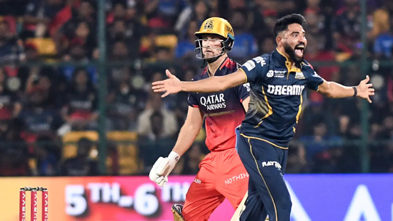 ഐപിഎൽ: മധുരപ്രതികാരവുമായി സിറാജ്, രക്ഷകനായി ലിവിംഗ്സ്റ്റൺ; ആർസിബിക്കെതിരെ ഗുജറാത്തിന് 170 റണ്സ് വിജയലക്ഷ്യം ഐപിഎൽ: മധുരപ്രതികാരവുമായി സിറാജ്, രക്ഷകനായി ലിവിംഗ്സ്റ്റൺ; ആർസിബിക്കെതിരെ ഗുജറാത്തിന് 170 റണ്സ് വിജയലക്ഷ്യം