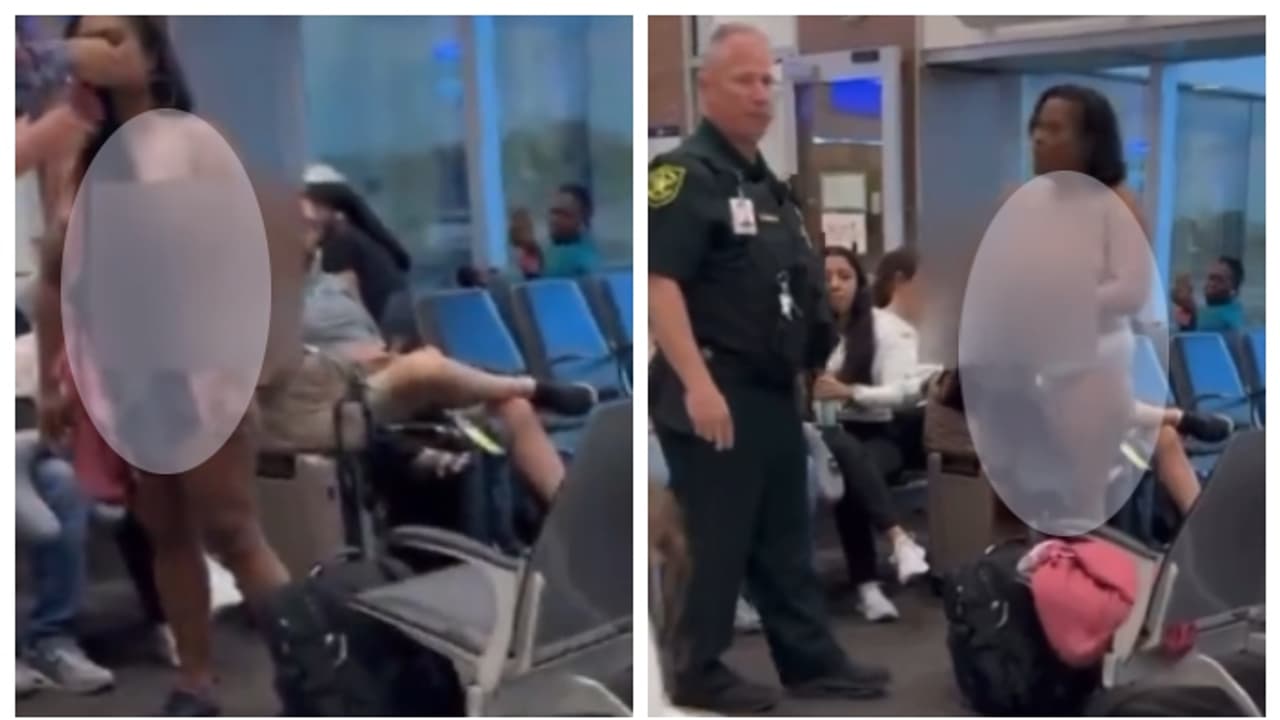 എയർപോർട്ടിൽ വച്ച് തർക്കത്തിനിടെ വിവസ്ത്രയായി യുവതി; ഇനി വിമാനം കയറാൻ മാനസികനില പരിശോധന വേണമെന്ന് സോഷ്യൽ മീഡിയ