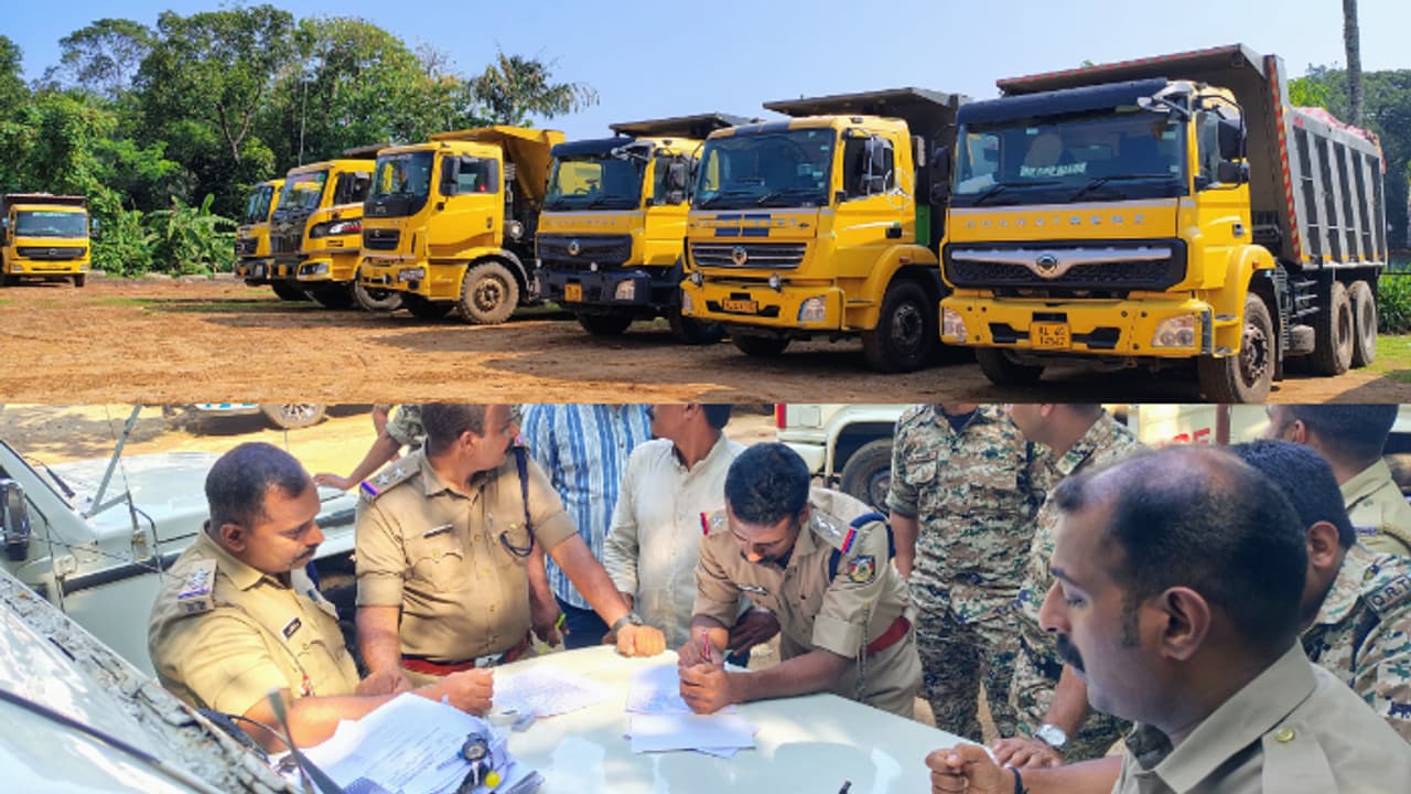 പാസില്ലാതെ കരിങ്കല്ല് കടത്തി, മിന്നല് പരിശോധനയില് കുടുങ്ങിയത് 14 വാഹനങ്ങള് പാസില്ലാതെ കരിങ്കല്ല് കടത്തി, മിന്നല് പരിശോധനയില് കുടുങ്ങിയത് 14 വാഹനങ്ങള്