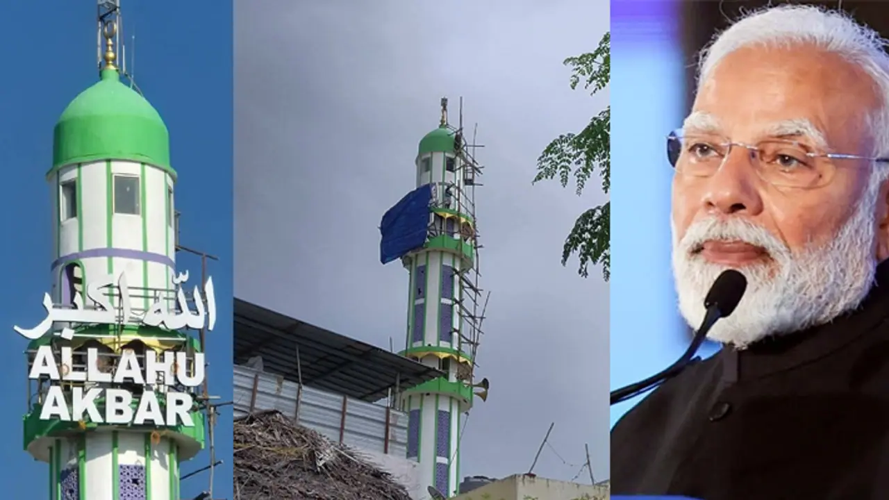 பிரதமர் வருகை: பாம்பன் மசூதியின் மினாராவை தார்ப்பாய் கொண்டு மறைத்ததால் சர்ச்சை!