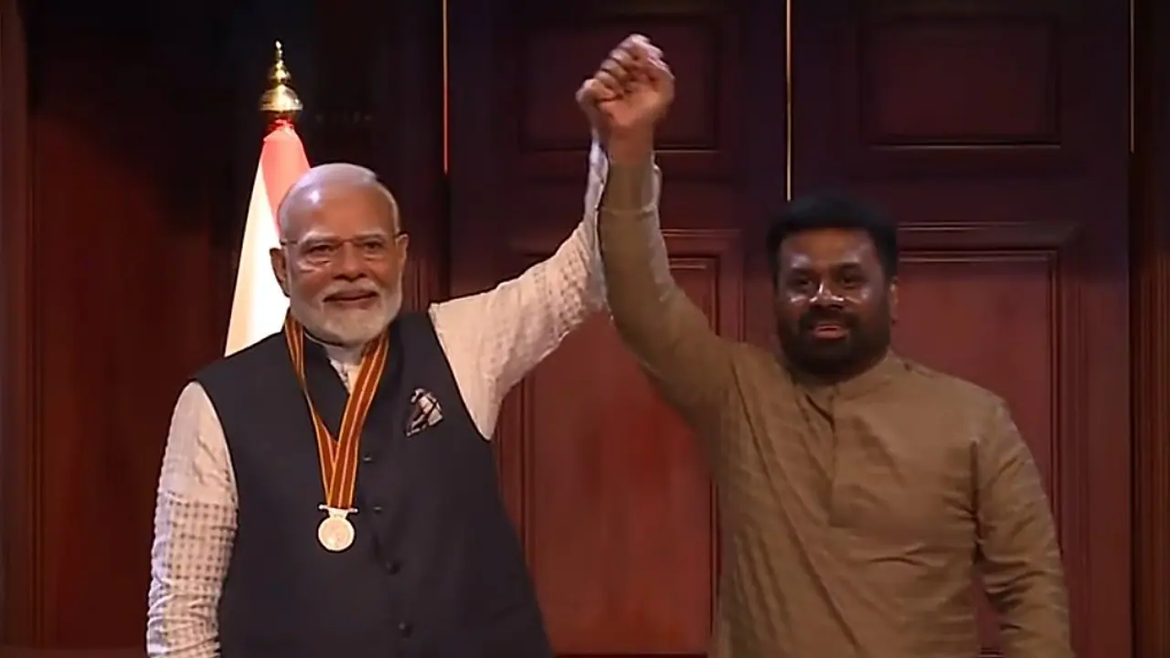 PM Modi conferred prestigious ‘Mithra Vibhushana’ medal by Sri Lanka (WATCH)