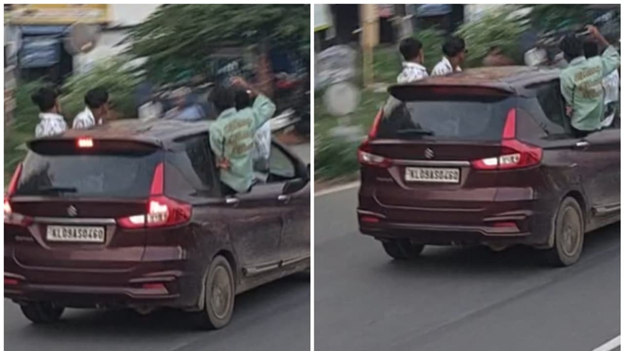 കെഎൽ 09 എഎസ് 0460 കാർ, വിൻഡോയിലൂടെ കൈയും തലയുമടക്കം പുറത്തിട്ട് ആടിപ്പാടി സർവീസ് റോഡിലൂടെ യുവാക്കളുടെ യാത്ര കെഎൽ 09 എഎസ് 0460 കാർ, വിൻഡോയിലൂടെ കൈയും തലയുമടക്കം പുറത്തിട്ട് ആടിപ്പാടി സർവീസ് റോഡിലൂടെ യുവാക്കളുടെ യാത്ര