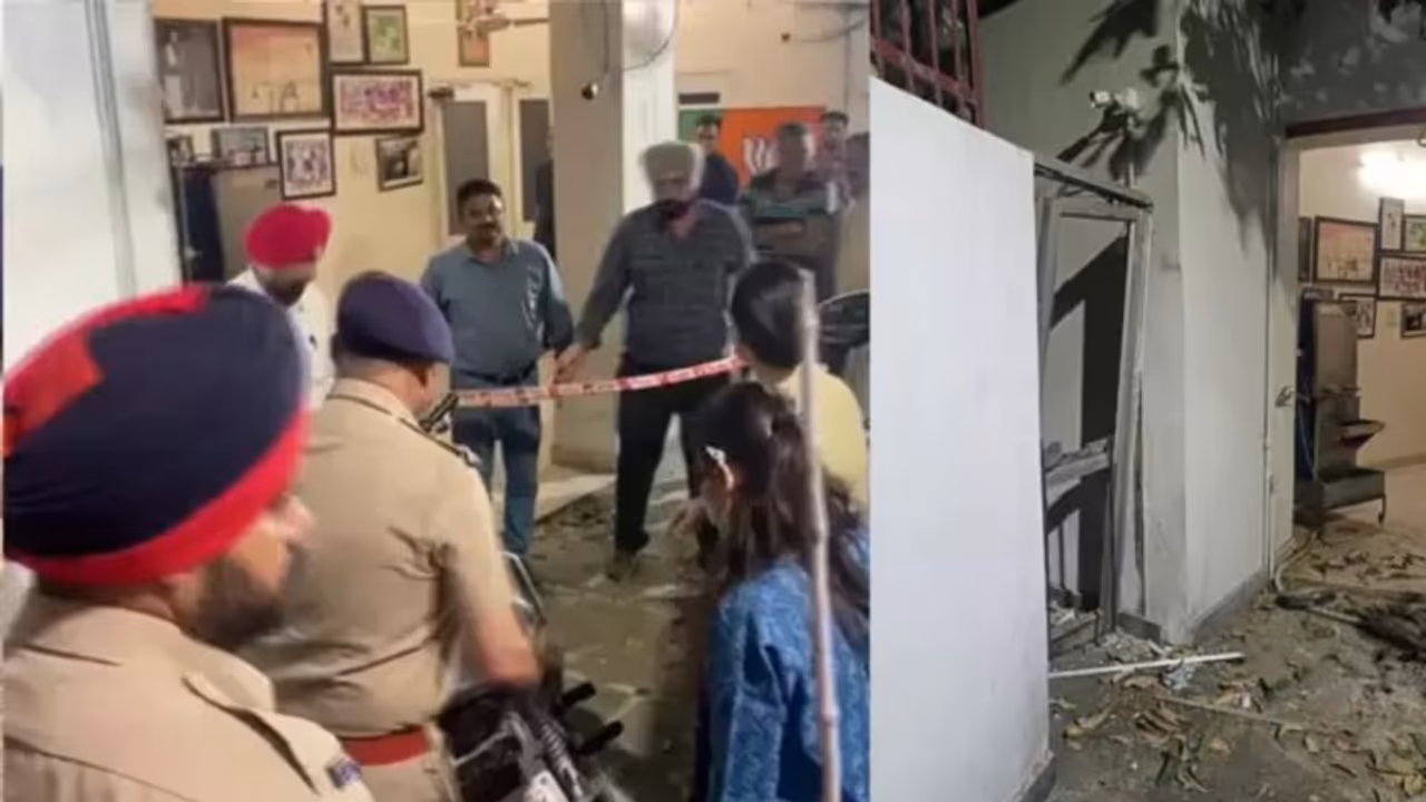 Grenade attack at BJP leader's house in Jalandhar: CCTV shows man on rickshaw fleeing after explosion (WATCH)
