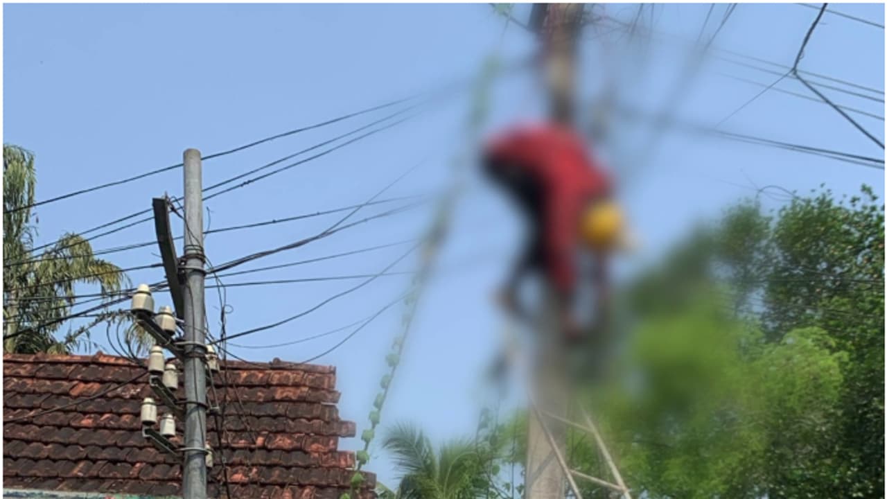 കണ്ടുനിന്നവരെല്ലാം നടുങ്ങിപ്പോയി, പത്തനംതിട്ടയിൽ കെഎസ്ഇബി ജോലിക്കിടെ തൊഴിലാളി ലൈനിൽ കുടുങ്ങി; ഒടുവിൽ രക്ഷ