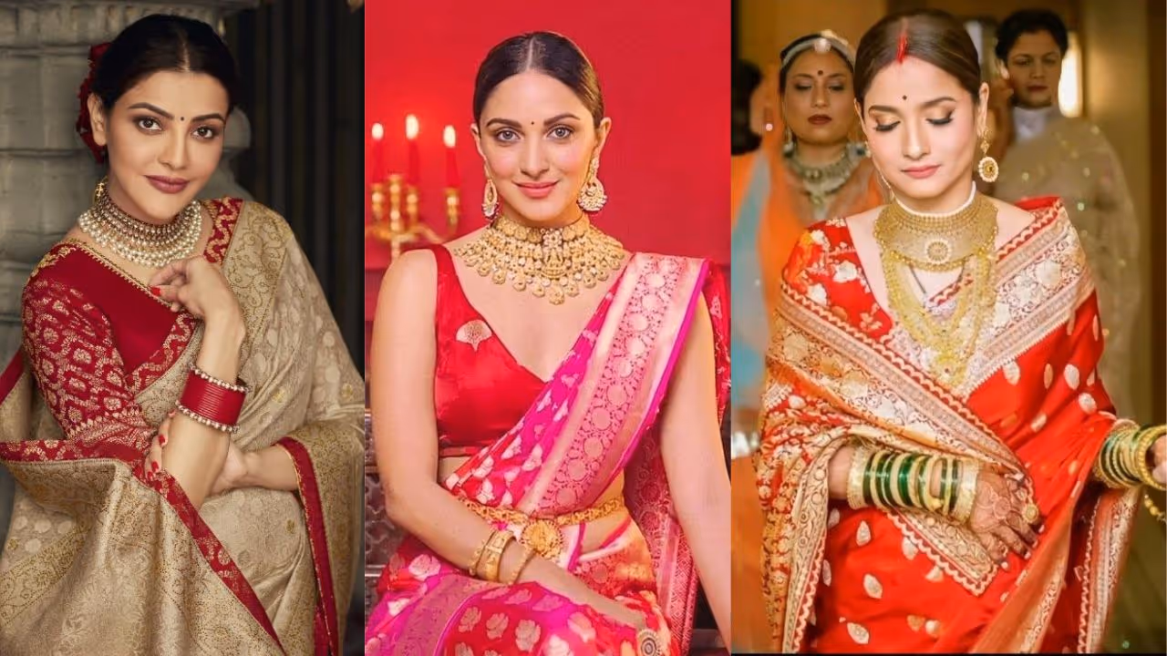 red saree jewellrery designs red saree jewellrery designs