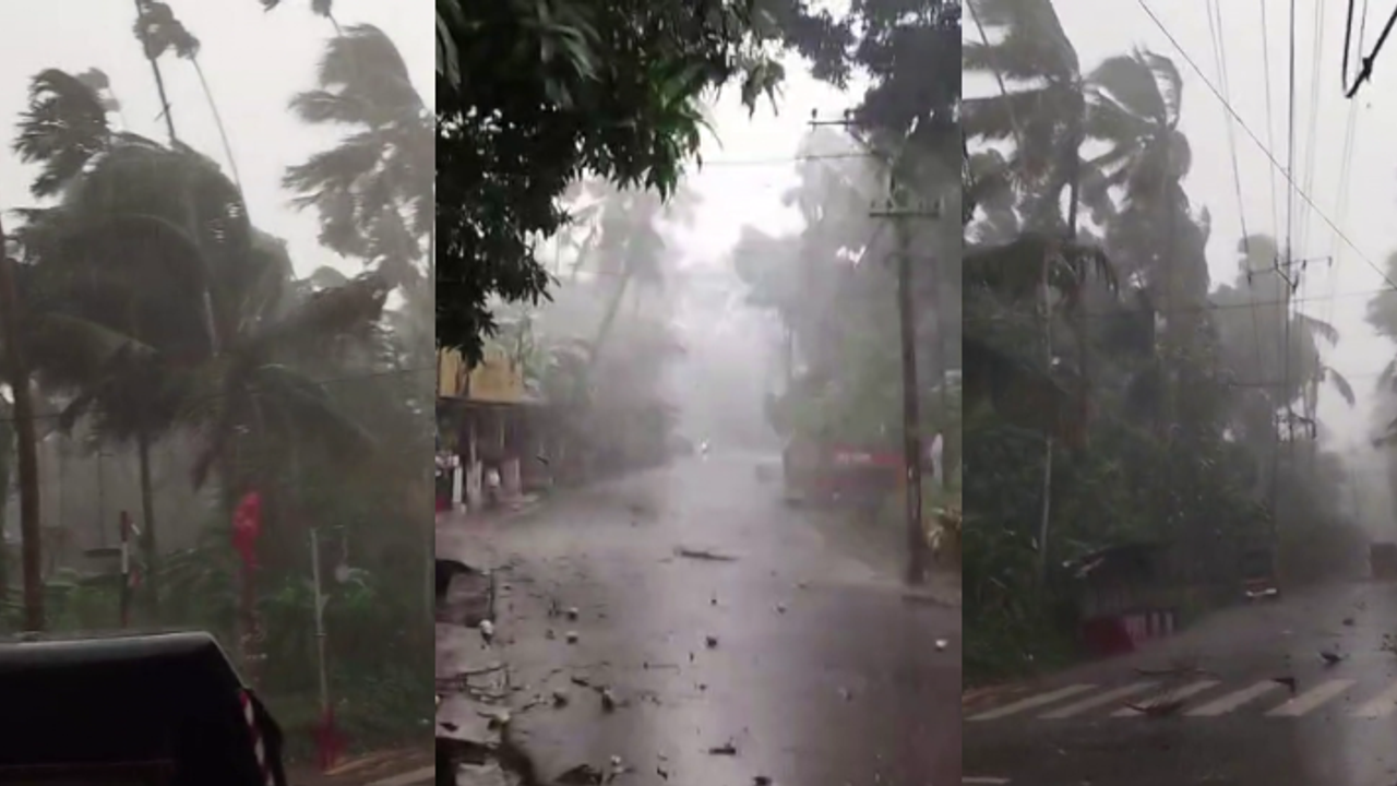 കണ്ണൂരിൽ മിന്നൽ ചുഴലിക്കാറ്റ്; വീടുകൾക്ക് മുകളിലേക്ക് മരങ്ങൾ കടപുഴകി വീണ് വൻ നാശനഷ്ടം