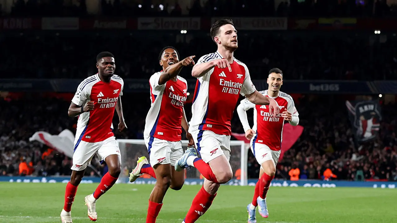 ഡെക്ലാൻ റൈസിന്റെ ഇരട്ടപ്രഹരം, ചാമ്പ്യൻസ് ലീഗിൽ റയലിനെ ഞെട്ടിച്ച് ആഴ്സണൽ; ബയേണിനെ വീഴ്ത്തി മിലാൻ ഡെക്ലാൻ റൈസിന്റെ ഇരട്ടപ്രഹരം, ചാമ്പ്യൻസ് ലീഗിൽ റയലിനെ ഞെട്ടിച്ച് ആഴ്സണൽ; ബയേണിനെ വീഴ്ത്തി മിലാൻ