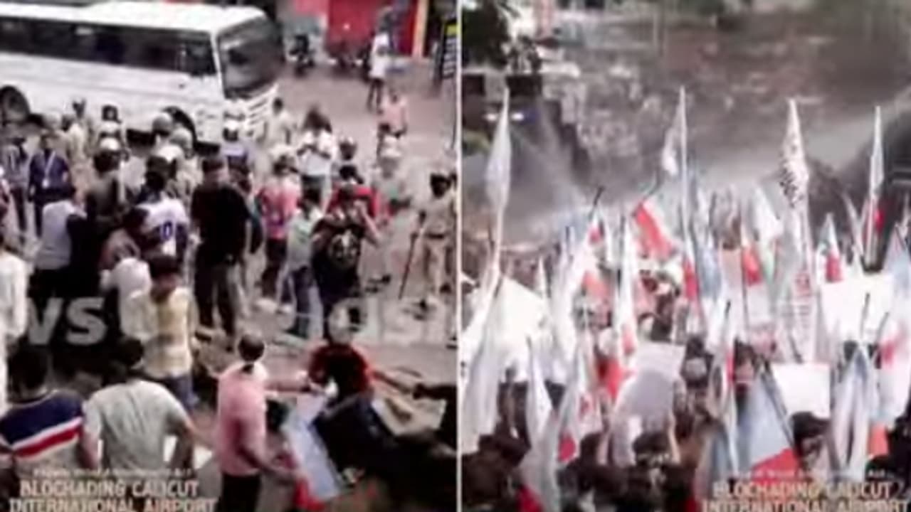 സോളിഡാരിറ്റി എസ്ഐഒ വിമാനത്താവളം മാർച്ചിൽ വൻ സംഘർഷം, ഗ്രനേഡ് ഉപയോഗിച്ച് പൊലീസ് സോളിഡാരിറ്റി എസ്ഐഒ വിമാനത്താവളം മാർച്ചിൽ വൻ സംഘർഷം, ഗ്രനേഡ് ഉപയോഗിച്ച് പൊലീസ്