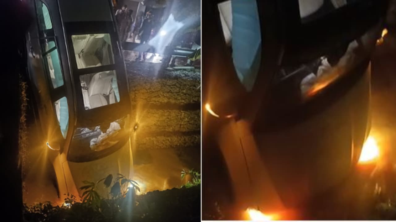 കനത്ത മഴയിൽ കാർ നിയന്ത്രണം വിട്ട് തോട്ടിലേക്ക് മറിഞ്ഞു; കാറിലുണ്ടായിരുന്ന 3 പേർ അത്ഭുതകരമായി രക്ഷപ്പെട്ടു