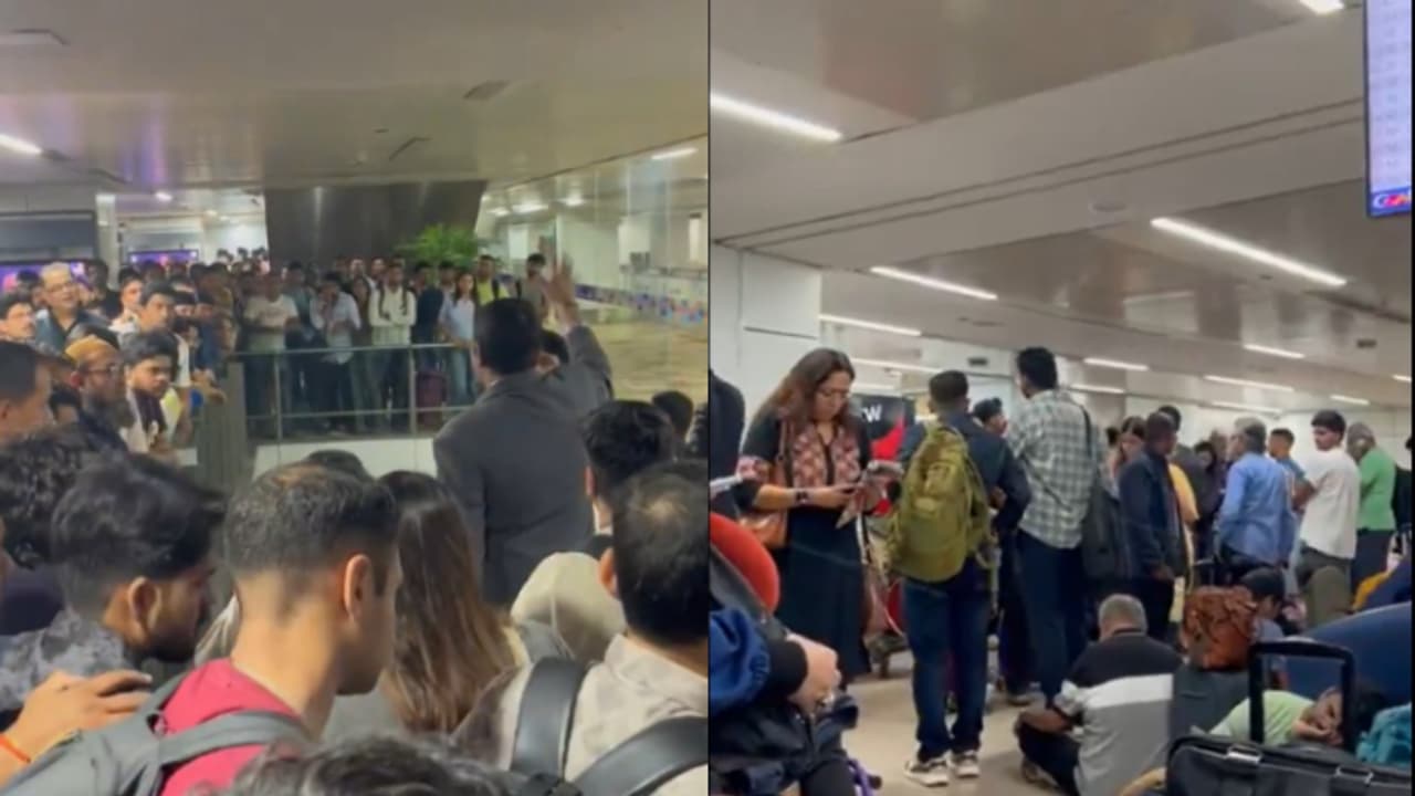 Stampede like chaos at IGI; Flyers stranded for hours as dust storm cripples Delhi airport; WATCH
