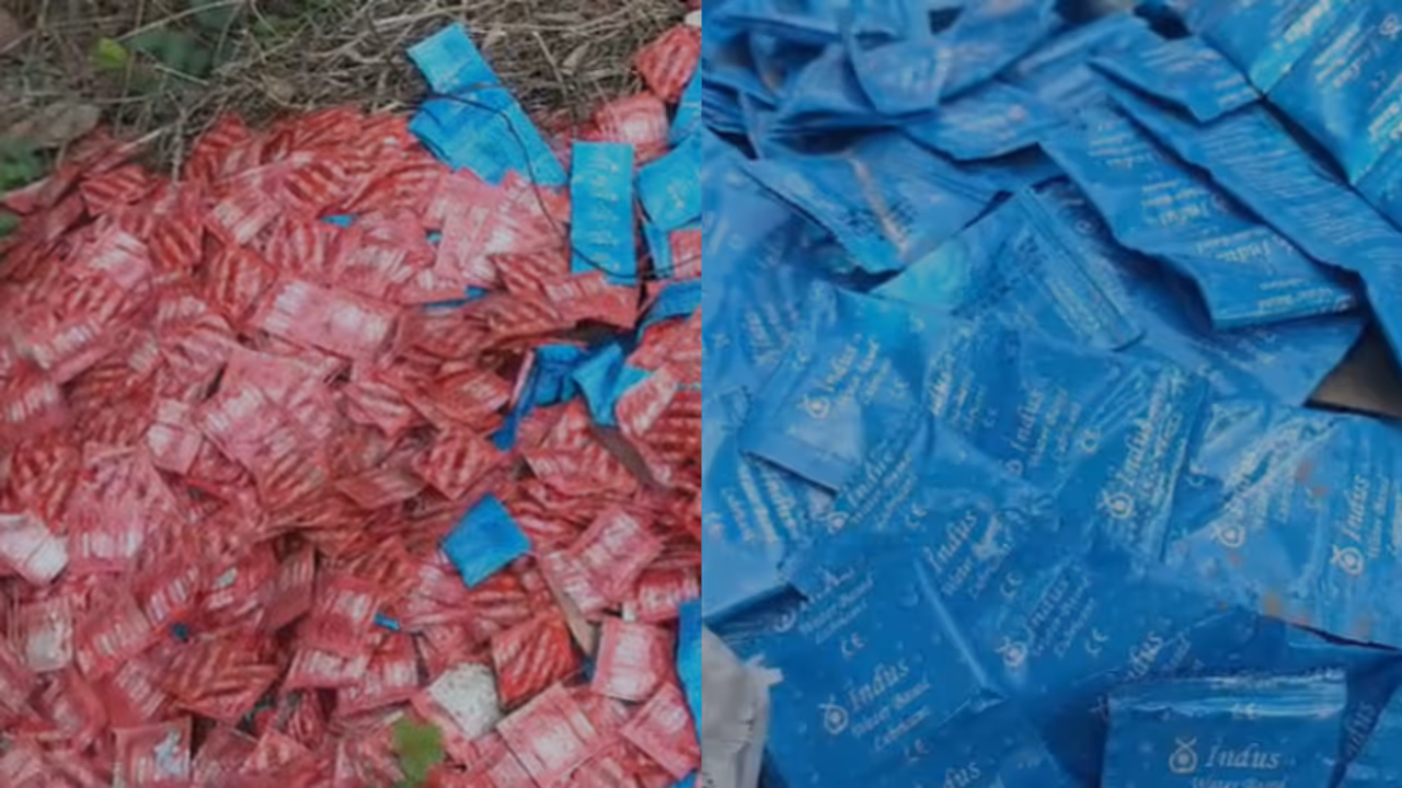 മട്ടന്നൂരിൽ ചാക്ക് കണക്കിന് ഗര്‍ഭനിരോധന ഉറകളും പ്രെഗ്നൻസി ടെസ്റ്റ് കിറ്റുകളും ലൂബ്രിക്കന്റും റോഡരികിൽ