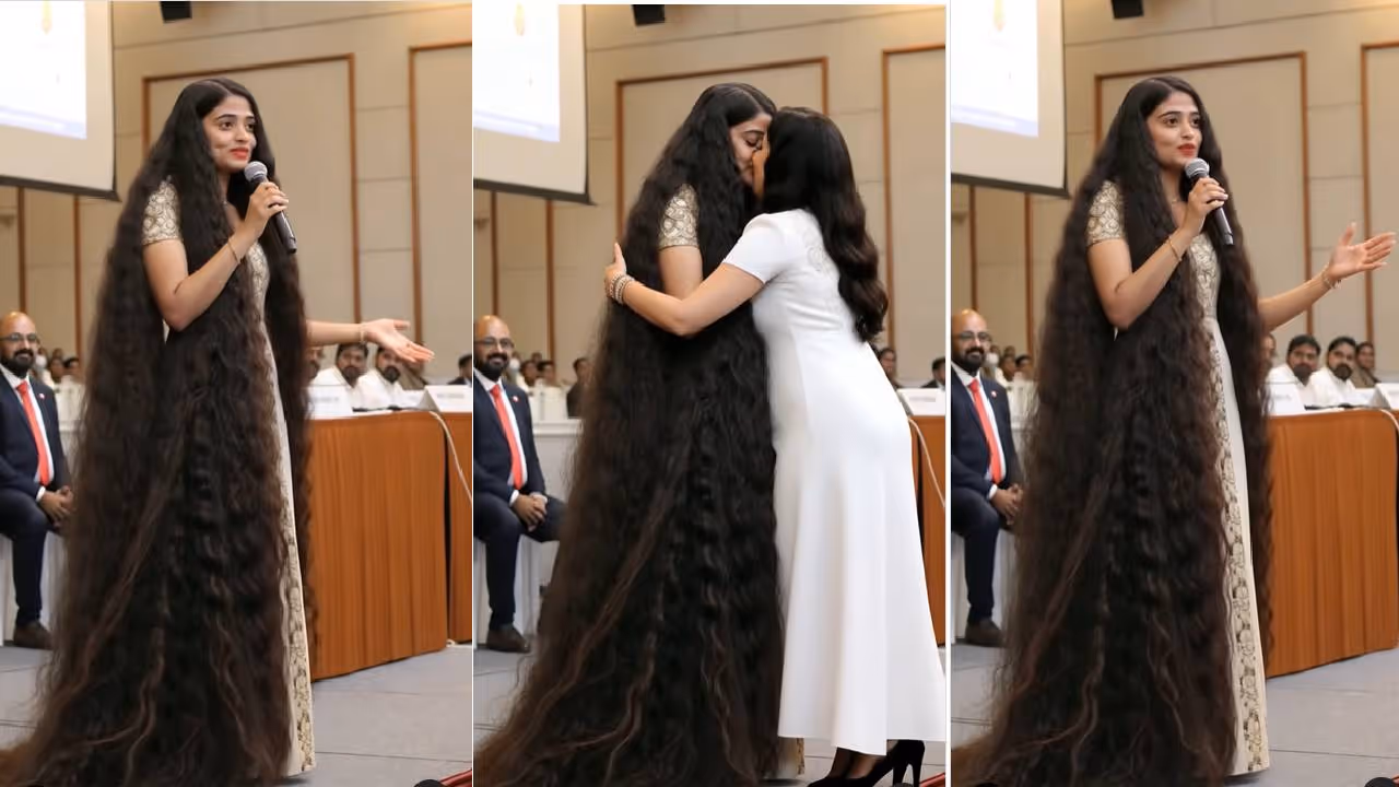 ಅಯ್ಯಬ್ಬ ಎಷ್ಟುದ್ದ ಕೂದಲು! ಕೂದಲಲ್ಲೇ ಬಾಯ್ ಫ್ರೆಂಡ್ನ ಬಚ್ಚಿಡ್ತಾಳಾ ಈ ಹುಡುಗಿ.. ಅಯ್ಯಬ್ಬ ಎಷ್ಟುದ್ದ ಕೂದಲು! ಕೂದಲಲ್ಲೇ ಬಾಯ್ ಫ್ರೆಂಡ್ನ ಬಚ್ಚಿಡ್ತಾಳಾ ಈ ಹುಡುಗಿ..