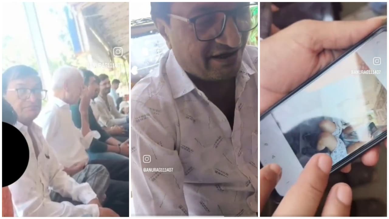 Man secretly takes pics of woman's leg outside Rajasthan temple, deletes after she boldly confronts him |WATCH Man secretly takes pics of woman's leg outside Rajasthan temple, deletes after she boldly confronts him |WATCH