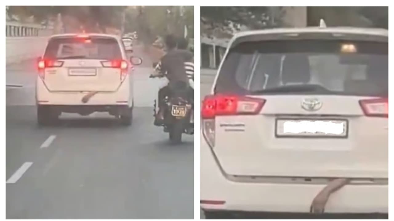 ഓടുന്ന കാറിന്റെ ഡിക്കിയിൽ നിന്ന് പുറത്തേക്ക് കിടക്കുന്ന കൈ, പരിഭ്രാന്തരായി നാട്ടുകാർ; പിടിച്ചപ്പോൾ പ്രാങ്ക് ഓടുന്ന കാറിന്റെ ഡിക്കിയിൽ നിന്ന് പുറത്തേക്ക് കിടക്കുന്ന കൈ, പരിഭ്രാന്തരായി നാട്ടുകാർ; പിടിച്ചപ്പോൾ പ്രാങ്ക്