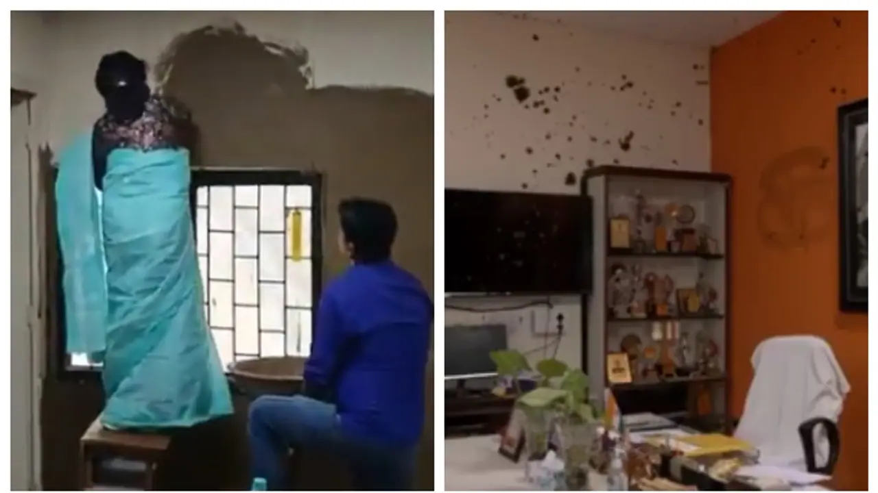 ചൂടിനെ ചെറുക്കാൻ ക്ലാസ് മുറികളില്‍ ചാണകം തേച്ച പ്രിന്‍സിപ്പാളിന്‍റെ മുറിയിൽ ചാണകം എറിഞ്ഞ് വിദ്യാര്‍ത്ഥികൾ