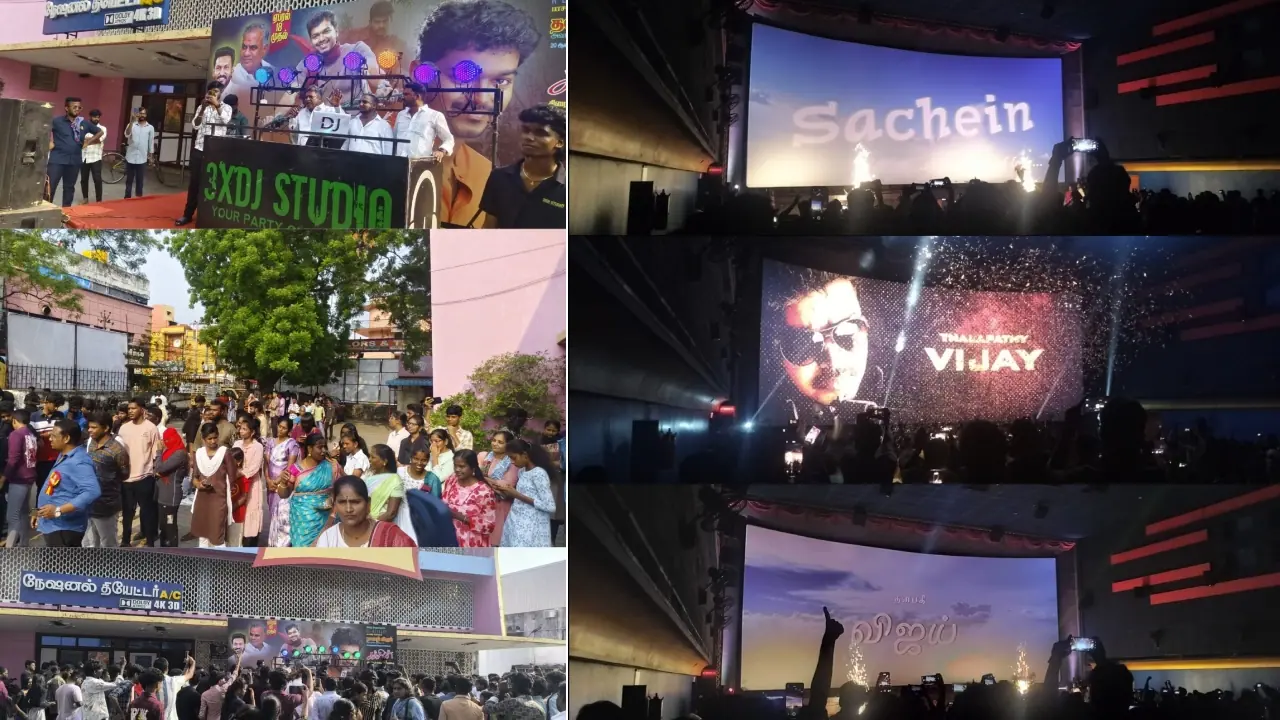 சச்சின் ரீ ரிலீஸ் : தியேட்டர்களில் திருவிழா போல் கொண்டாடிய விஜய் ரசிகர்கள் வைரல் வீடியோ