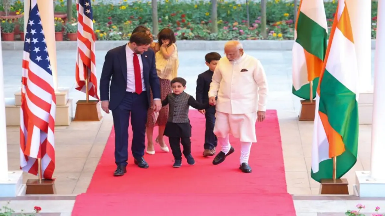 PM Modi hosts US Vice President JD Vance and family at his residence, see PICS PM Modi hosts US Vice President JD Vance and family at his residence, see PICS