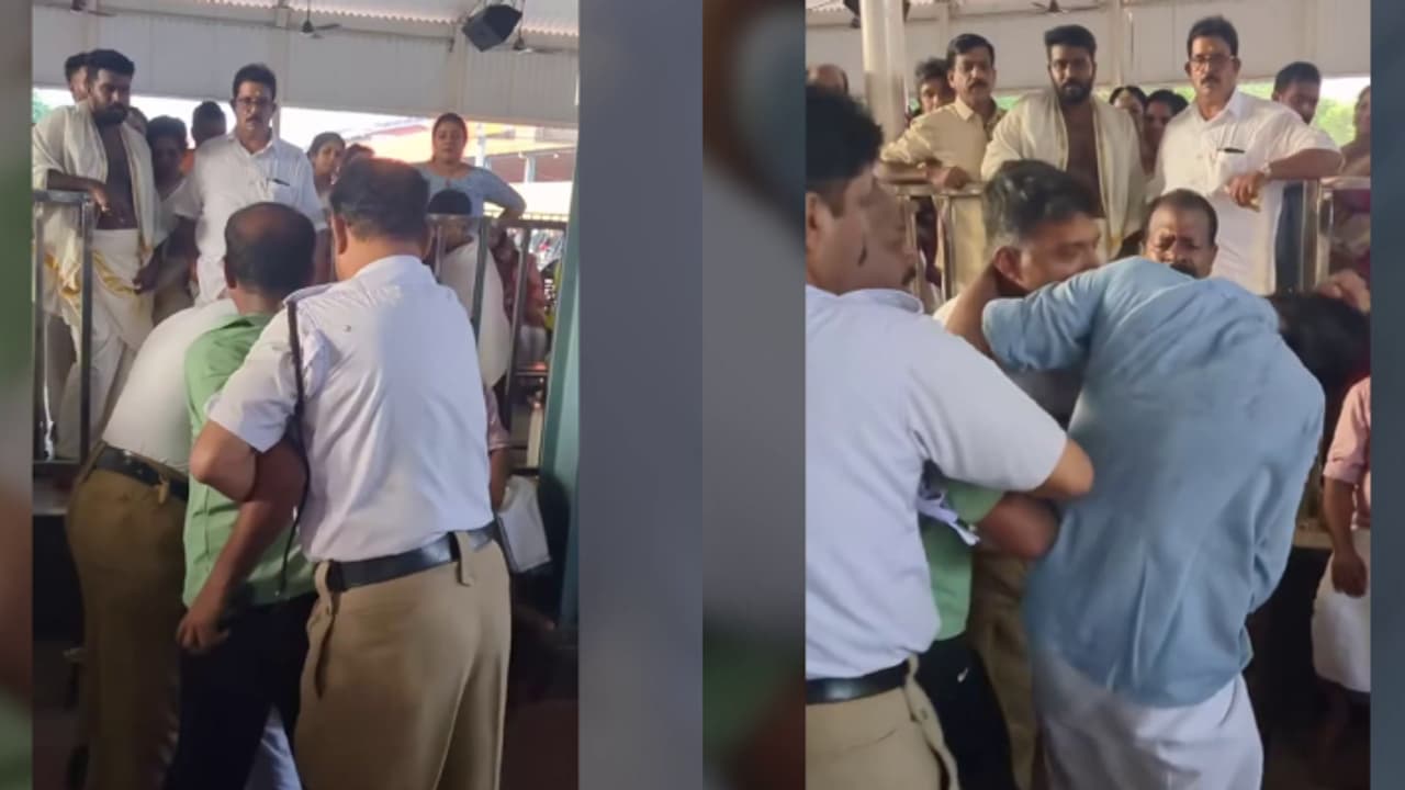 ഗുരുവായൂർ ക്ഷേത്രത്തിൽ സെക്യൂരിറ്റി ജീവനക്കാരുടെ അതിക്രമം? ഭക്തരെ മർദ്ദിക്കുന്ന ദൃശ്യം പുറത്ത് ഗുരുവായൂർ ക്ഷേത്രത്തിൽ സെക്യൂരിറ്റി ജീവനക്കാരുടെ അതിക്രമം? ഭക്തരെ മർദ്ദിക്കുന്ന ദൃശ്യം പുറത്ത്