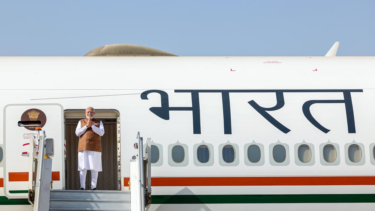 PM Modi emplanes for Saudi Arabia