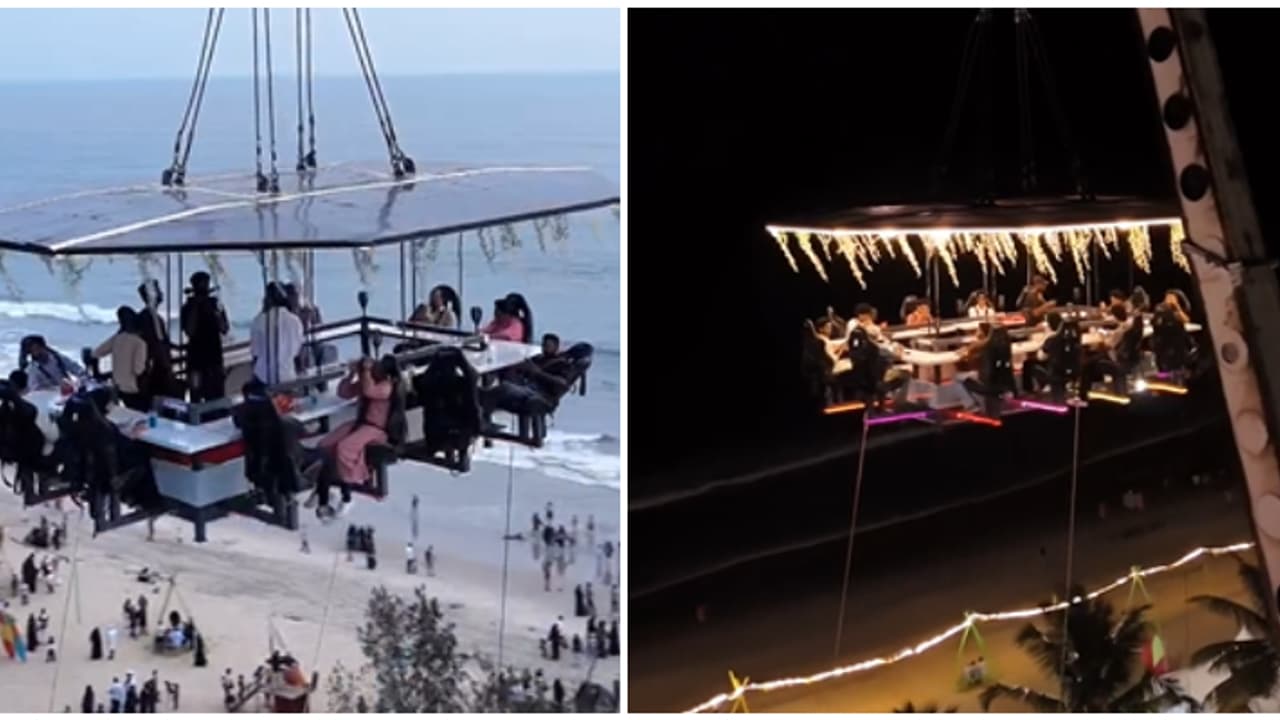 120 അടി ഉയരത്തിൽ ഇരിക്കാം, ബീച്ച് കണ്ട് ഭക്ഷണം കഴിക്കാം; കേരളത്തിലെ സ്കൈ ഡൈനിംഗ് വൈറലാകുന്നു