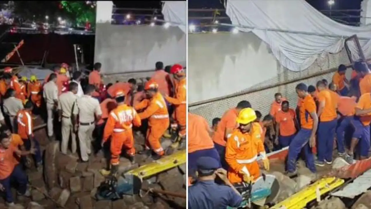 சாமி தரிசனத்திற்காக காத்திருந்த மக்கள்.! இடிந்து விழுந்த சுவர்.! 7 பேர் துடி துடித்து பலி