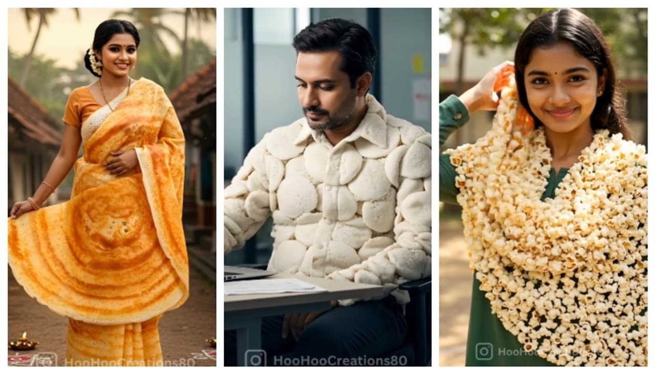 ദോശ സാരി, ഇഡ്ഡലി ഷർട്ട്, പാനി പുരി വാച്ച്... സോഷ്യൽ മീഡിയയിൽ തരംഗമായി എഐയുടെ 'ഭക്ഷണ വസ്ത്രങ്ങൾ'!