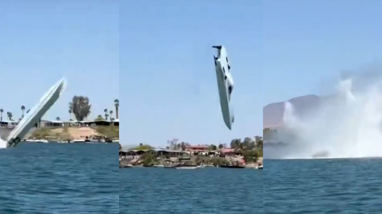 റെക്കോർഡ് 'വേഗം' കരസ്ഥമാക്കാനുള്ള പാച്ചിൽ, അന്തരീക്ഷത്തിൽ പറന്നുയർന്ന് മലക്കം മറിഞ്ഞ് സ്പീഡ് ബോട്ട്, അപകടം 