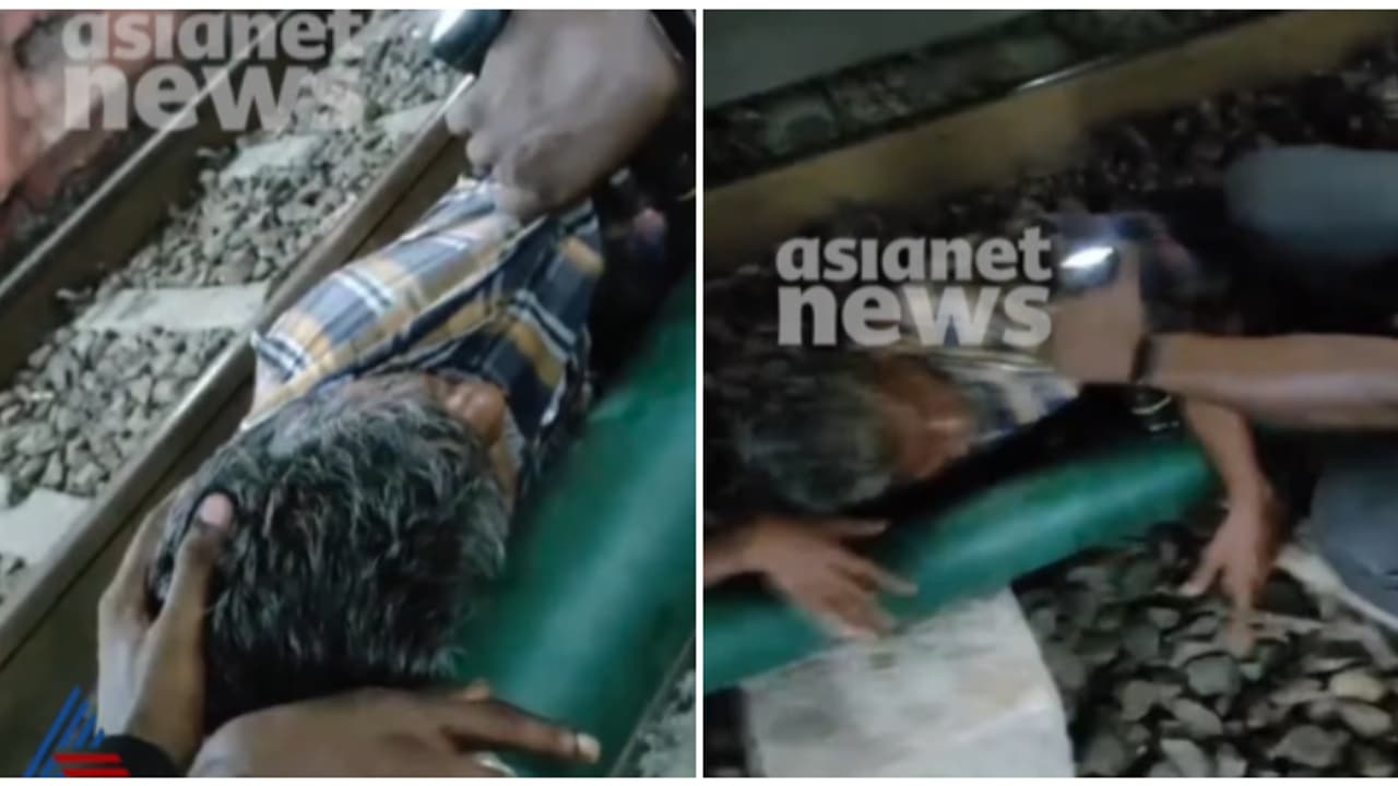 പ്ലാറ്റ്‌ഫോം ഇല്ലാത്ത ഭാഗത്ത്കൂടി വഞ്ചിനാടിൽ കയറാൻ ശ്രമം; ട്രാക്കിൽ വീണയാളെ രക്ഷപ്പെടുത്തി റെയിൽവേ ജീവനക്കാരൻ