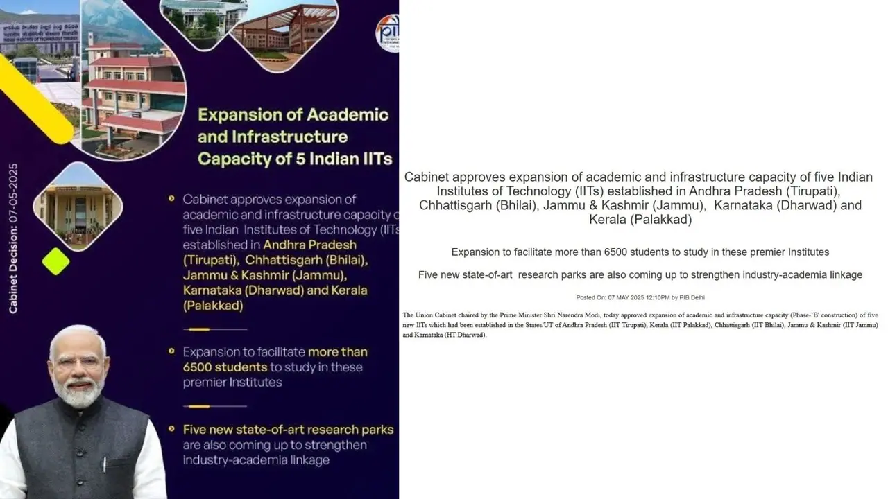 ಧಾರವಾಡ ಸೇರಿ ದೇಶದ 5 ಐಐಟಿಗಳ ವಿಸ್ತರಣೆಗೆ ಅಸ್ತು; ಕೇಂದ್ರ ಸಚಿವ ಪ್ರಲ್ಹಾದ್ ಜೋಶಿ ಮಾಹಿತಿ 