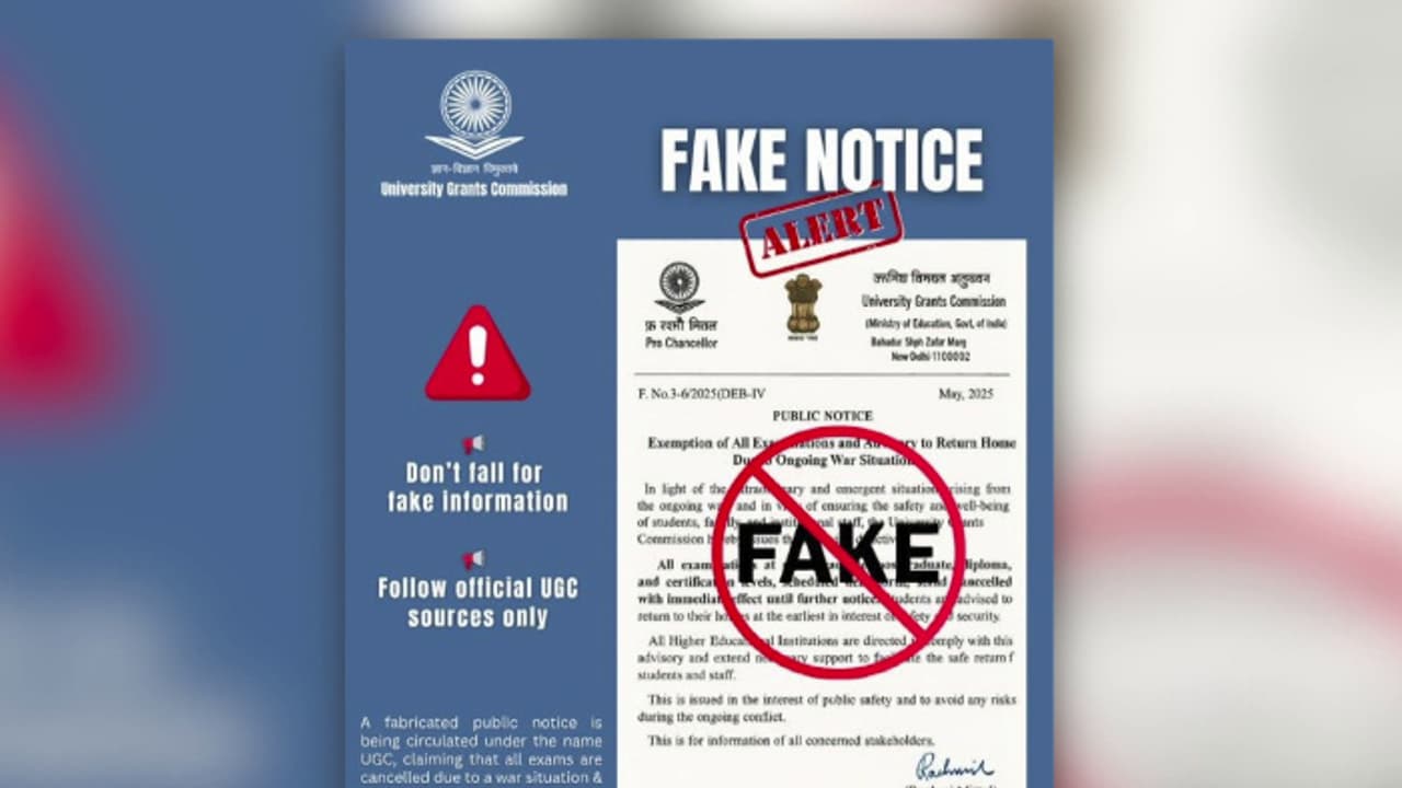  ഓപറേഷന്‍ സിന്ദൂര്‍:പരീക്ഷകൾ മാറ്റിവച്ചെന്ന് വ്യാപക പ്രചരണം ,അത്തരമൊരു തീരുമാനമില്ലെന്ന് യുജിസി