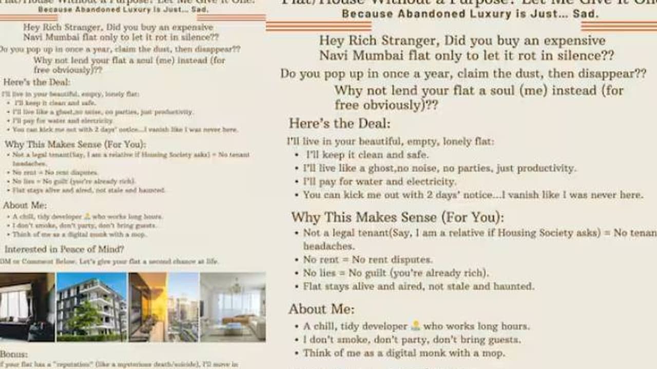 വാടക കൊടുക്കാതെ എങ്ങനെ ആഡംബര വീടുകളിൽ താമസിക്കാം, ചർച്ചയായി പോസ്റ്റ്, പരിഹാസവും