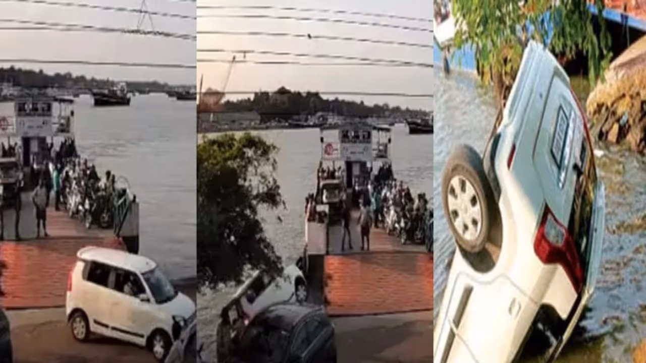 കാറിനുള്ളിൽ 7 പേർ, ജങ്കാറിൽ കയാറ്റാനായി പുറകോട്ടെടുത്തു, വീണത് പുഴയിൽ; നിസാര പരിക്കുകളോടെ രക്ഷപ്പെട്ട് കുടുംബം കാറിനുള്ളിൽ 7 പേർ, ജങ്കാറിൽ കയാറ്റാനായി പുറകോട്ടെടുത്തു, വീണത് പുഴയിൽ; നിസാര പരിക്കുകളോടെ രക്ഷപ്പെട്ട് കുടുംബം