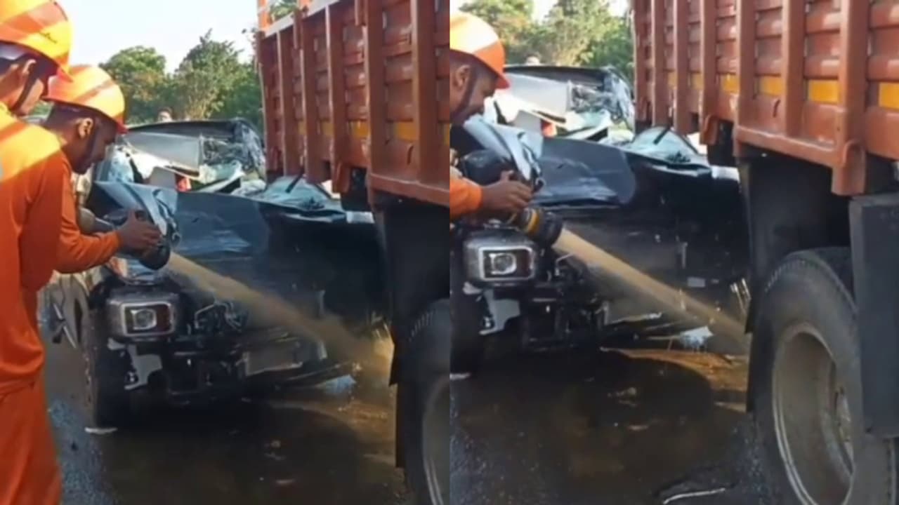 തൃശൂരിൽ നിയന്ത്രണം വിട്ട കാർ സൈക്കിളിൽ ഇടിച്ചു, പിന്നാലെ ലോറിക്ക് പിന്നിലും ഇടിച്ചു, സൈക്കിൾ യാത്രികൻ മരിച്ചു