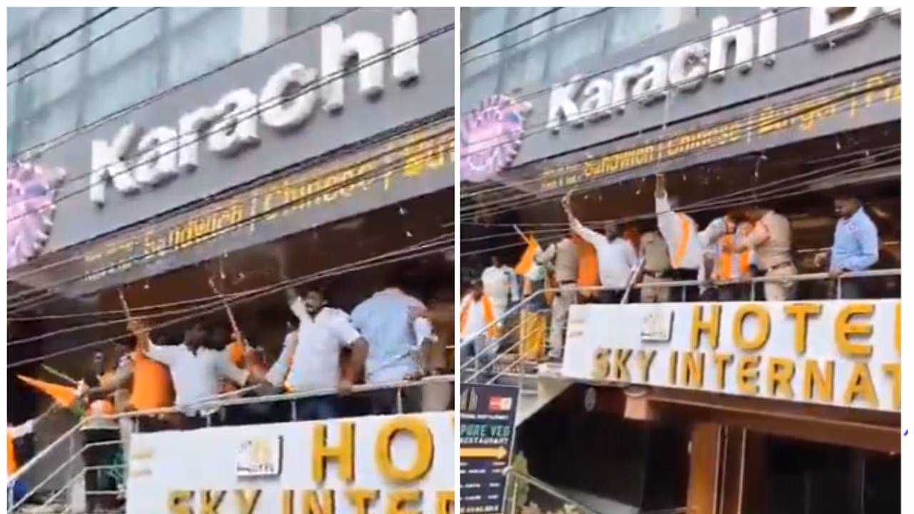 പ്രശസ്തമായ കറാച്ചി ബേക്കറി അടിച്ചു തകർക്കാൻ ശ്രമം; 'പാകിസ്ഥാൻ മൂർദ്ദാബാദ്' മുഴക്കി, വടികൾ കൊണ്ട് ഗ്ലാസിലടിച്ചു പ്രശസ്തമായ കറാച്ചി ബേക്കറി അടിച്ചു തകർക്കാൻ ശ്രമം; 'പാകിസ്ഥാൻ മൂർദ്ദാബാദ്' മുഴക്കി, വടികൾ കൊണ്ട് ഗ്ലാസിലടിച്ചു