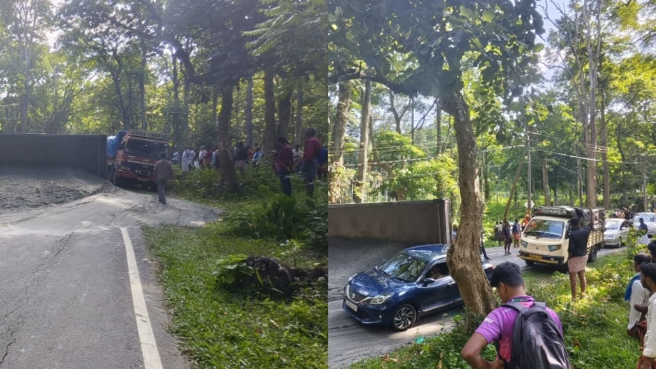 കാറും ടിപ്പർ ലോറിയും കൂട്ടിയിടിച്ച് അപകടം, ദേശീയപാതയിൽ ഗതാഗത തടസ്സപ്പെട്ടു കാറും ടിപ്പർ ലോറിയും കൂട്ടിയിടിച്ച് അപകടം, ദേശീയപാതയിൽ ഗതാഗത തടസ്സപ്പെട്ടു