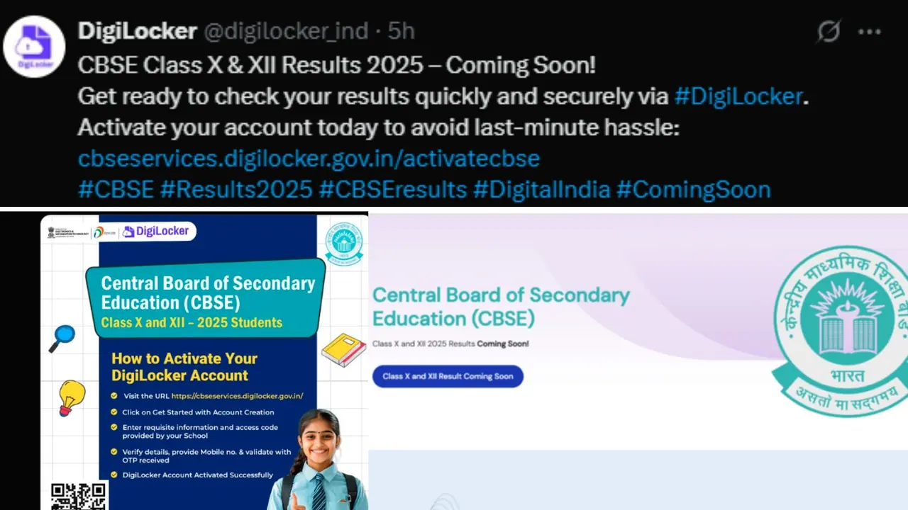 CBSE Class 10 12 Results 2025 message on digilocker