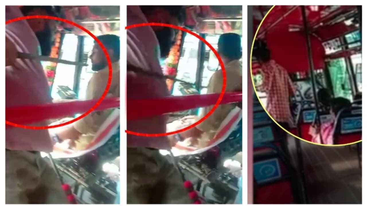 'തിരുവമ്പാടിയും ജാനകിയും' തമ്മിൽ സമയക്രമത്തിൽ തർക്കം; ഡ്രൈവറുടെ കഴുത്തിൽ വടിവാൾ വെച്ച് ഭീഷണി; 3 പേർ അറസ്റ്റിൽ 'തിരുവമ്പാടിയും ജാനകിയും' തമ്മിൽ സമയക്രമത്തിൽ തർക്കം; ഡ്രൈവറുടെ കഴുത്തിൽ വടിവാൾ വെച്ച് ഭീഷണി; 3 പേർ അറസ്റ്റിൽ