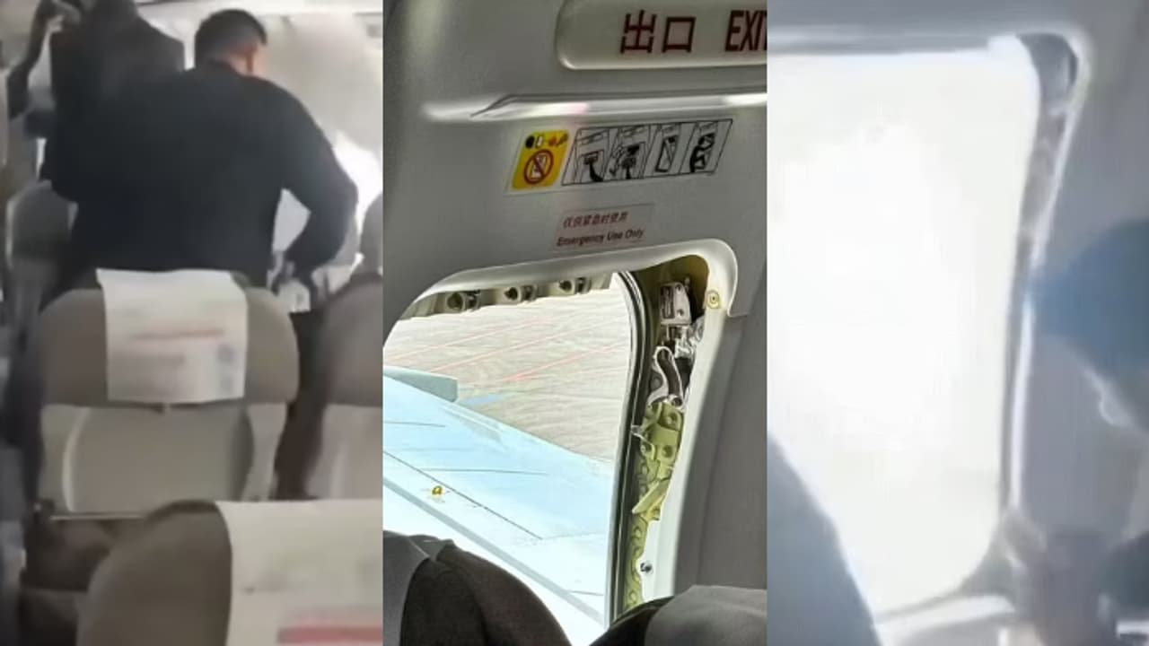 ലാൻഡിംഗിനിടെ ശുദ്ധവായു ശ്വസിക്കണം, വിമാനത്തിന്റെ എമർജൻസി വാതിൽ തുറന്ന് യാത്രക്കാരൻ, അടിയന്തര സാഹചര്യം 