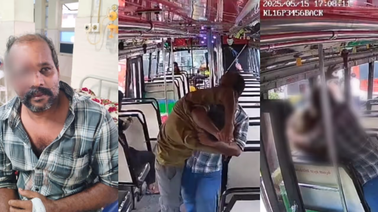 മദ്യപിച്ച് വാക്കുതർക്കം; തിരുവനന്തപുരത്ത് ബസ് ഡ്രൈവർ കണ്ടക്ടറെ കുത്തി, ദൃശ്യങ്ങൾ പുറത്ത് മദ്യപിച്ച് വാക്കുതർക്കം; തിരുവനന്തപുരത്ത് ബസ് ഡ്രൈവർ കണ്ടക്ടറെ കുത്തി, ദൃശ്യങ്ങൾ പുറത്ത്