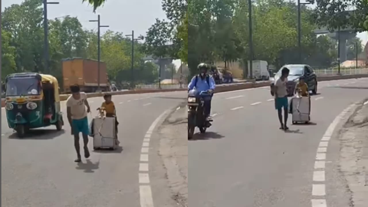 ഉന്തുവണ്ടിയുമായി എങ്ങോട്ടെന്ന് യുവാവ്, ആശുപത്രിയിലേക്കെന്ന് കുട്ടികൾ, ആ കാഴ്ചയിൽ ഹൃദയം നിറഞ്ഞ് നെറ്റിസൺസ്