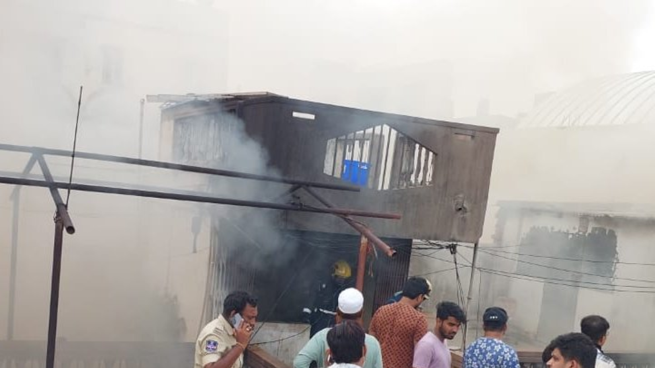 Hyderabad Charminar Fire Hyderabad Charminar Fire