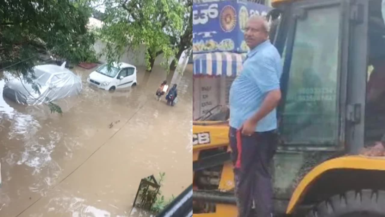 വീണ്ടും മഴ മുന്നറിയിപ്പ്, ഒറഞ്ച് യെല്ലോ അലര്‍ട്ടുകൾ; ബെംഗളൂരുവിൽ ജെസിബിയിൽ ദുരന്തബാധിത പ്രദേശങ്ങളിലെത്തി എംഎൽഎ