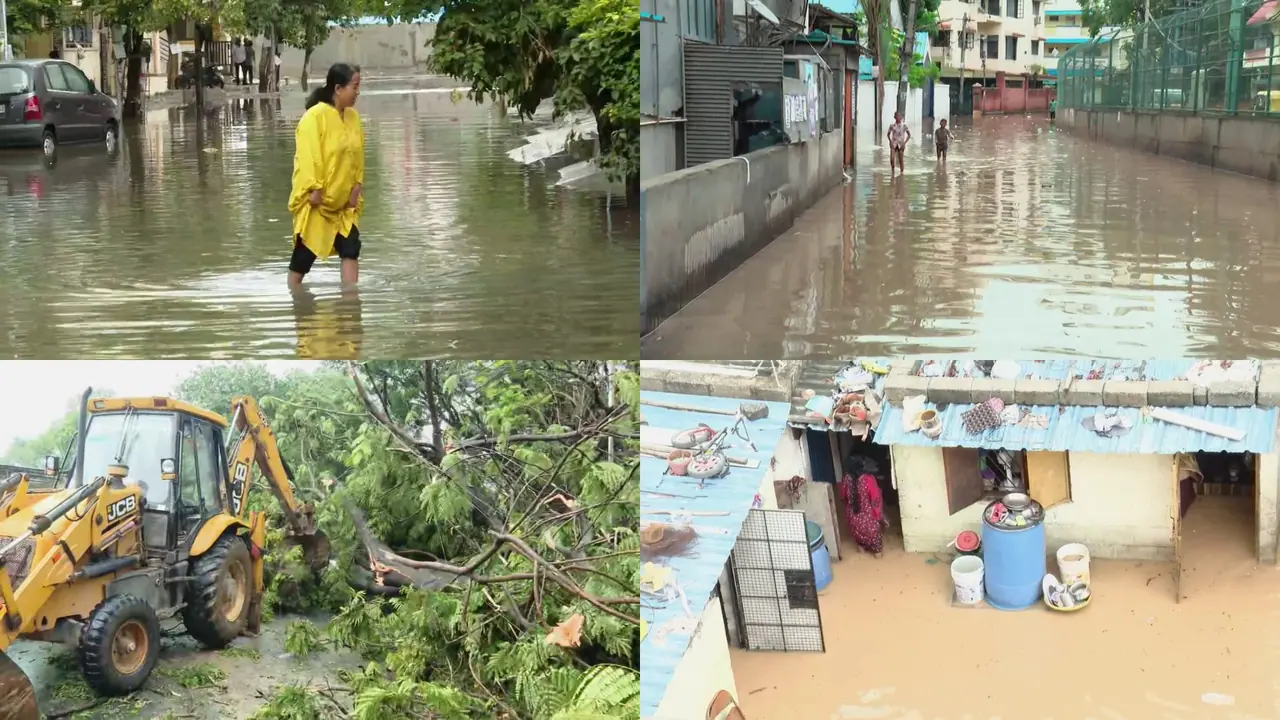 12 മണിക്കൂറിൽ 130മിമീ മഴ, എങ്ങും വെള്ളക്കെട്ട്, മൂന്ന് മരണം, 500 വീടുകൾ വെള്ളത്തിനടിയിൽ; മഴയിൽമുങ്ങി ഐടി ന​ഗരം