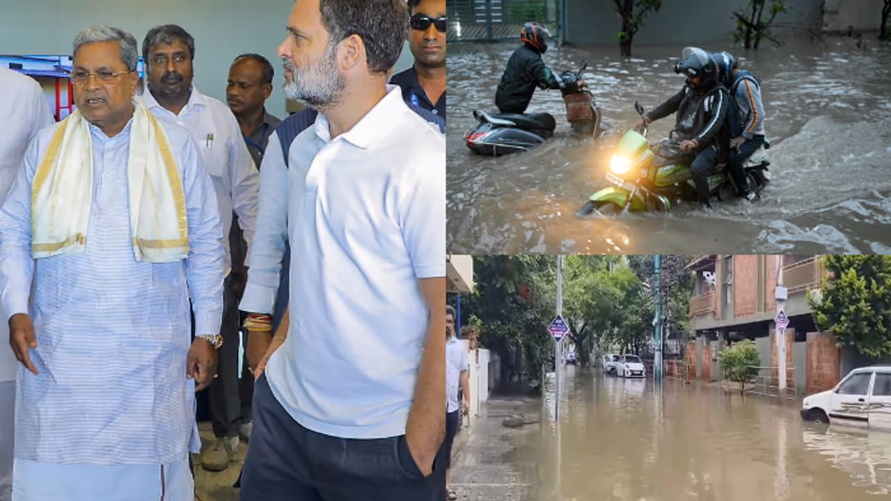 കനത്ത മഴയില്‍ വലഞ്ഞ് ജനങ്ങൾ, മഴ അനുഗ്രഹമെന്ന് മന്ത്രി; കർണാടക സർക്കാരിന്‍റെ വാർഷികാഘോഷത്തെ വിമർശിച്ച് ബിജെപി