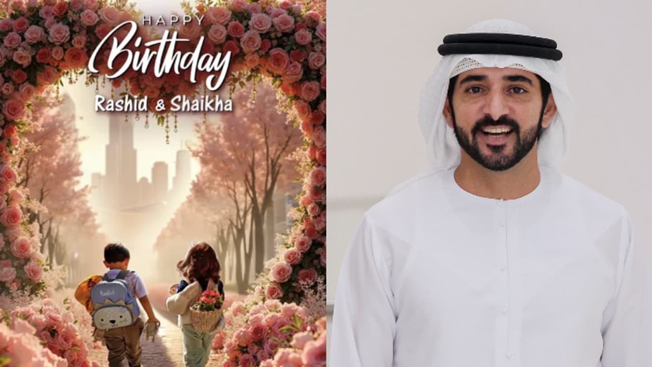 തന്റെ ഇരട്ടക്കുട്ടികൾക്ക് പിറന്നാൾ ആശംസയുമായി ശൈഖ് ഹംദാൻ, വീഡിയോ വൈറൽ